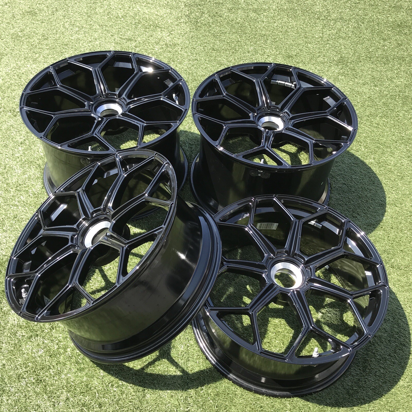 20 21 LAMBORGHINI AVENTADOR SVJ SV WHEELS RIMS SET BLACK NEW COND STOCK SET 4 22