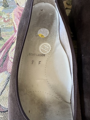 ARA Suede Brown Cap Toe Ballerina Shoes US 9.5 F UK 7 F Flats Made in Germany - Picture 7 of 13