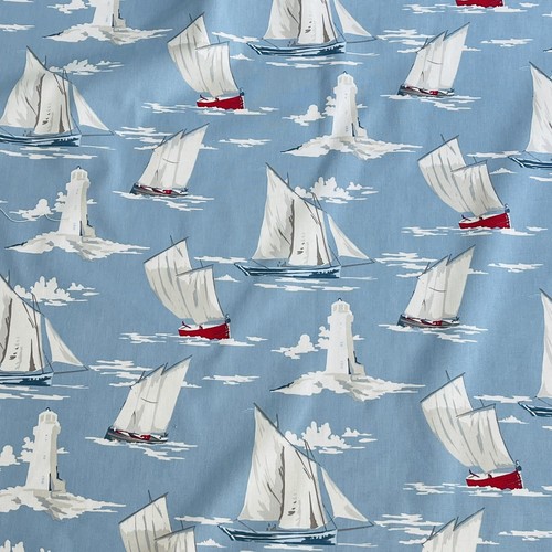 Clarke and Clarke Skipper Marine 100% Cotton Fabric 4m Length X140cm Width - Picture 4 of 7