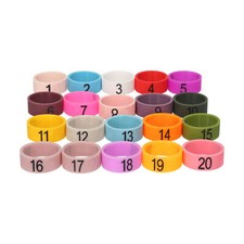 20 PCS Microphone Colored Rings Number 1 to 20 Multicolor Soft Silicone D1Q5