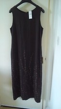 Casual Corner chocolate sleeveless evening dress (US 16, U.K Size 18) - new.