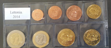 EURO LETTONIA 2014 - SERIE COMPLETA 8 MONETE FDC DA ROTOLINO