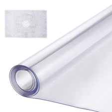 PVC Table Protector 30x60 Inch Clear Plastic Desk Protector 1.5mm Thick