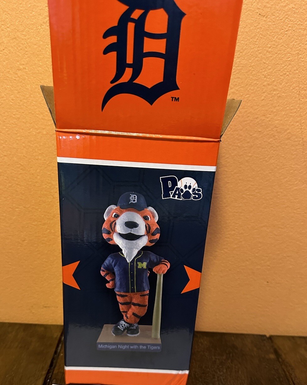 University of Michigan Detroit Tigers Paws Bobblehead Mascot 9/29/23 eBay