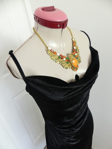 PARISIAN Black Velvet Slip DRESS Size Aus 10 NWT ASOS Retro Sexy Party Evening - Picture 3 of 6