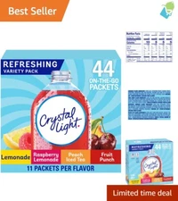 Hydrating Variety Pack: 44 Sugar-Free Drink Mix Singles – Refreshing Flavors
