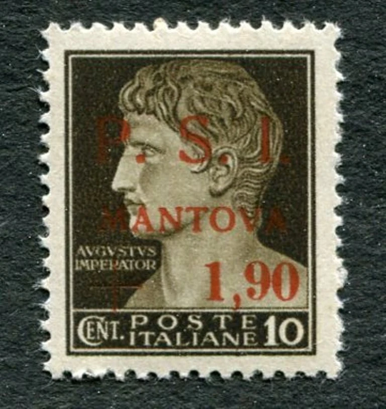 PSI MANTOVA 10c Italia primera edición CIUDAD después de CAÍDA DEL FASCISMO - MNH/OG 1945 (255) Foto 2 de 4