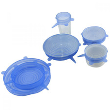 6 x Stretchy Food Lids Reusable Silicone Stretch Lids for Food/Bowls/Containers