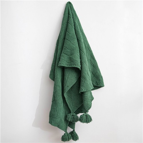 Soft Pure Color Pom Pom Throw Home Decorative Office Sofa Bed Blanket 130*160CM - Picture 4 of 53