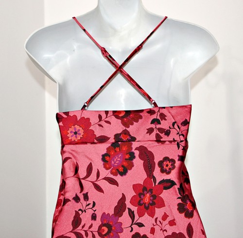 House of Harlow Luxury Smooth Satin Cut-Out Front 54"Long Maxi Floral Print sz S - Picture 9 of 13