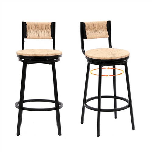 Set of 2 Bar Stools Bar Chairs Modern Kitchen Counter Height Dining Chair - Picture 24 of 51