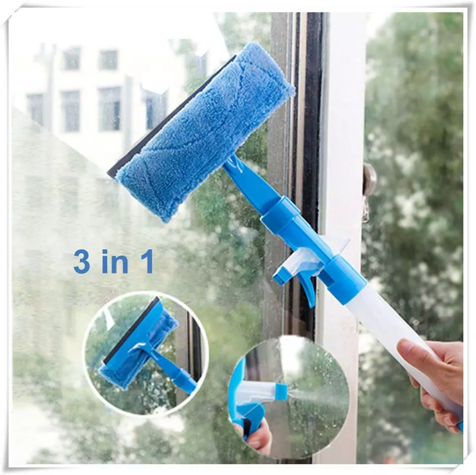 Bathroom cleaning brush with Wiper