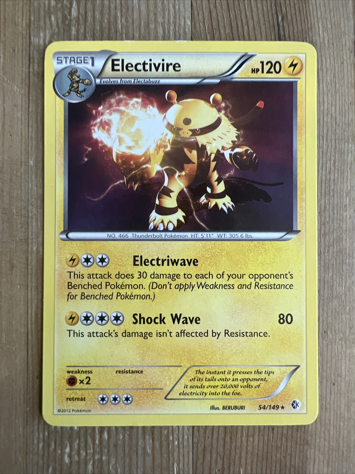 Pokémon TCG Electivire Boundaries Crossed 54/149 Regular Exclusive LP