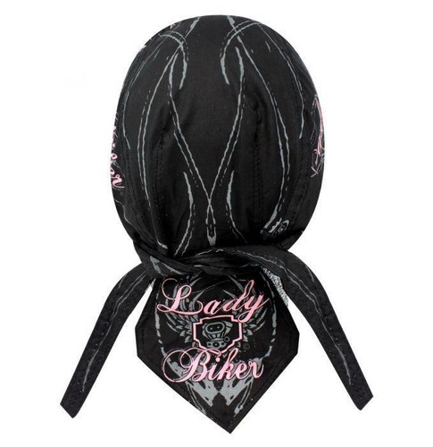 Lady Biker Skull Cap Hat Doo Rag Biker 
