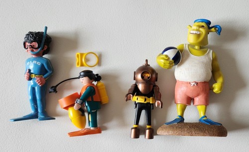 Taucher Figur Set / Scuba Diver Figur / DLRG