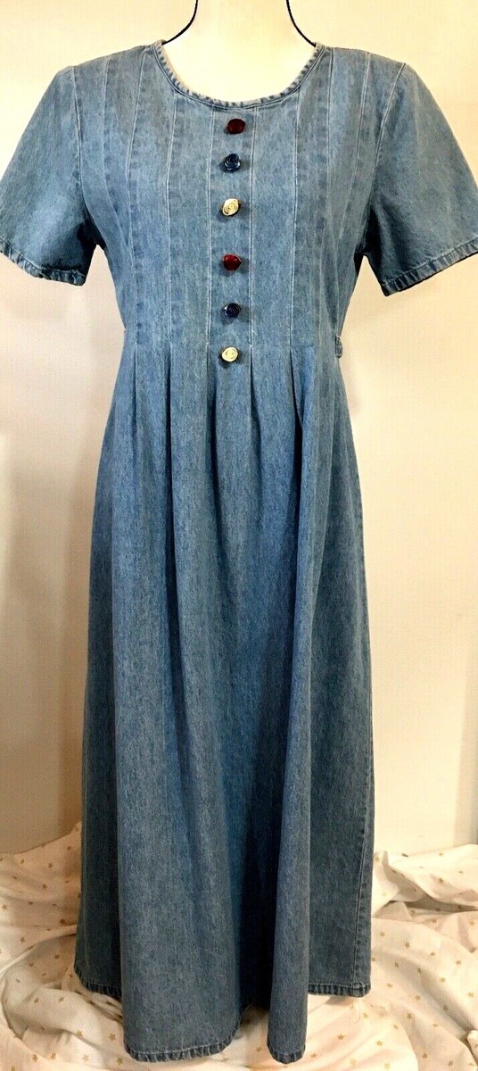 short sleeve denim maxi dress Mylie Denim Maxi Dress