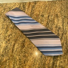 Vintage Wemlon by Wembley Grey Blue Pink Stripes Necktie Tie 54" x 4" EUC