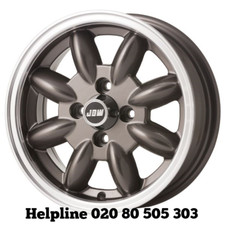 Triumph Herald 5x13 Alloy Wheels x 4 in Anthracite Hi-l / Minilight Design (New)