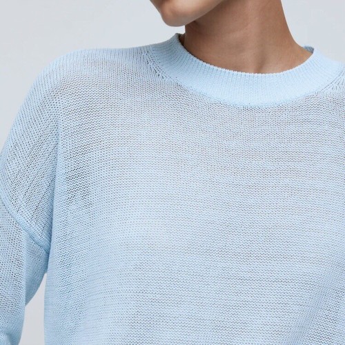 Madewell Sweater XXS Light Blue Loose Knit Crewneck Pullover Long Sleeve Top NWT - Picture 2 of 22