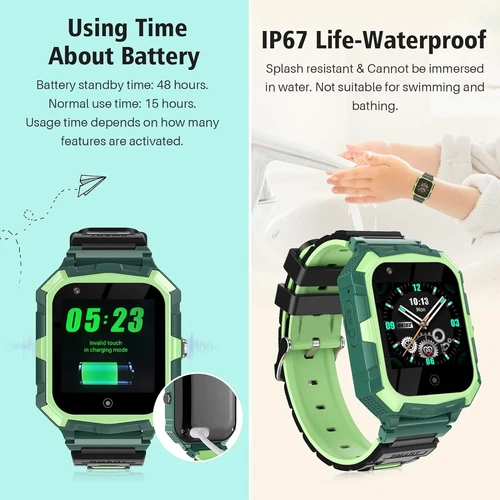 Smartwatch 4G Dzieci Telefon Zegarek z GPS WiFi Rozmowa wideo SOS dla chłopców Dziewcząt - Zdjęcie 65 z 65