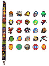 Marvel Avengers Themed Lanyard Starter Set with 5 Disney Trading Pins Brand New