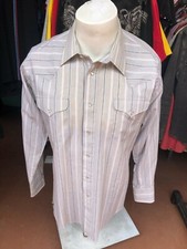 Roddock Bros. Men's Vintage Poly Blend snap Button shirt Made in USA size 16.5/3