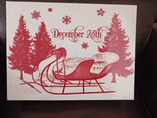 Set of 2 Large Gift Boxes Heavy Duty Glittery Santa Specialty 14" X 10"