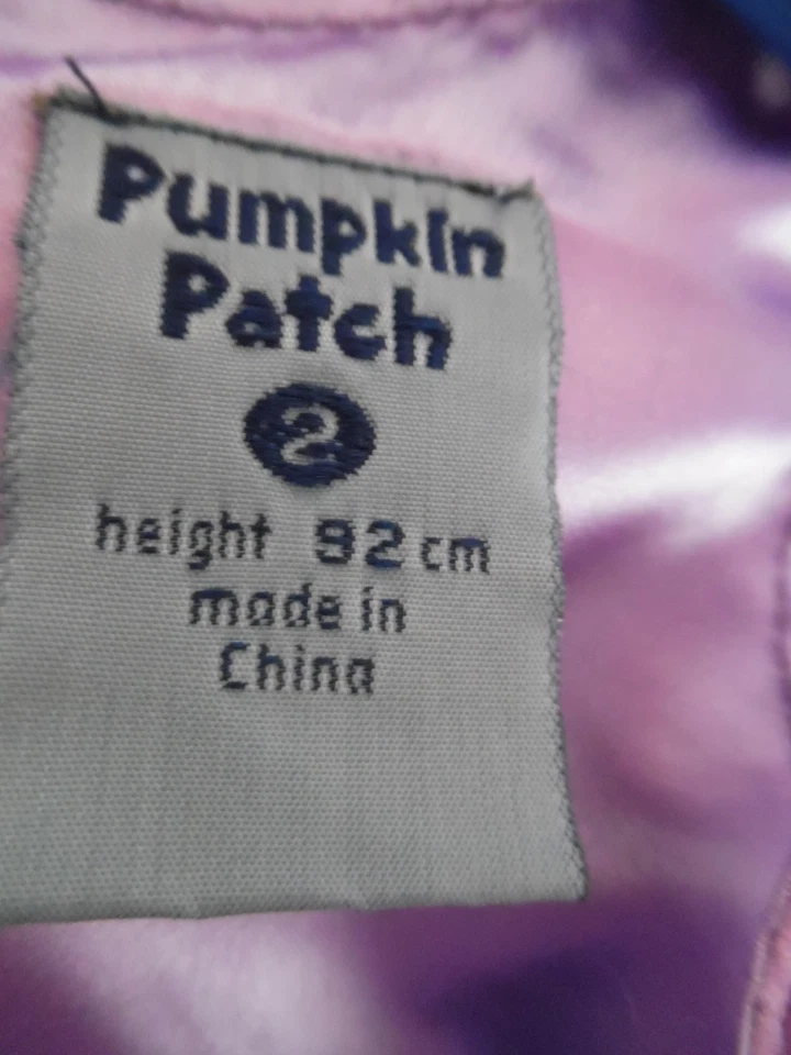 PARCHE CALABAZA Niñas Vestido de Gamuza Lila/Púrpura/Floral 100% Poli-talla 2 Foto 3 de 3