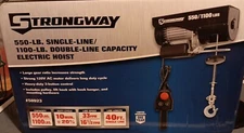 Strongway 550lb Single-line/1100lb Double-line Capacity Electric Hoist