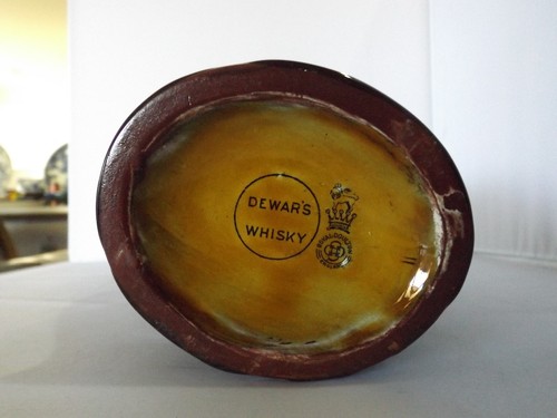 Antique Doulton Kingsware The Night Watchman globular Dewars Whisky Flask C1902 - Bild 5 von 5