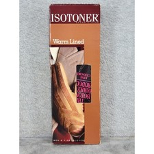 Isotoner Mens Warm Lined Gloves Brown Large Leather Trim Vintage 24028