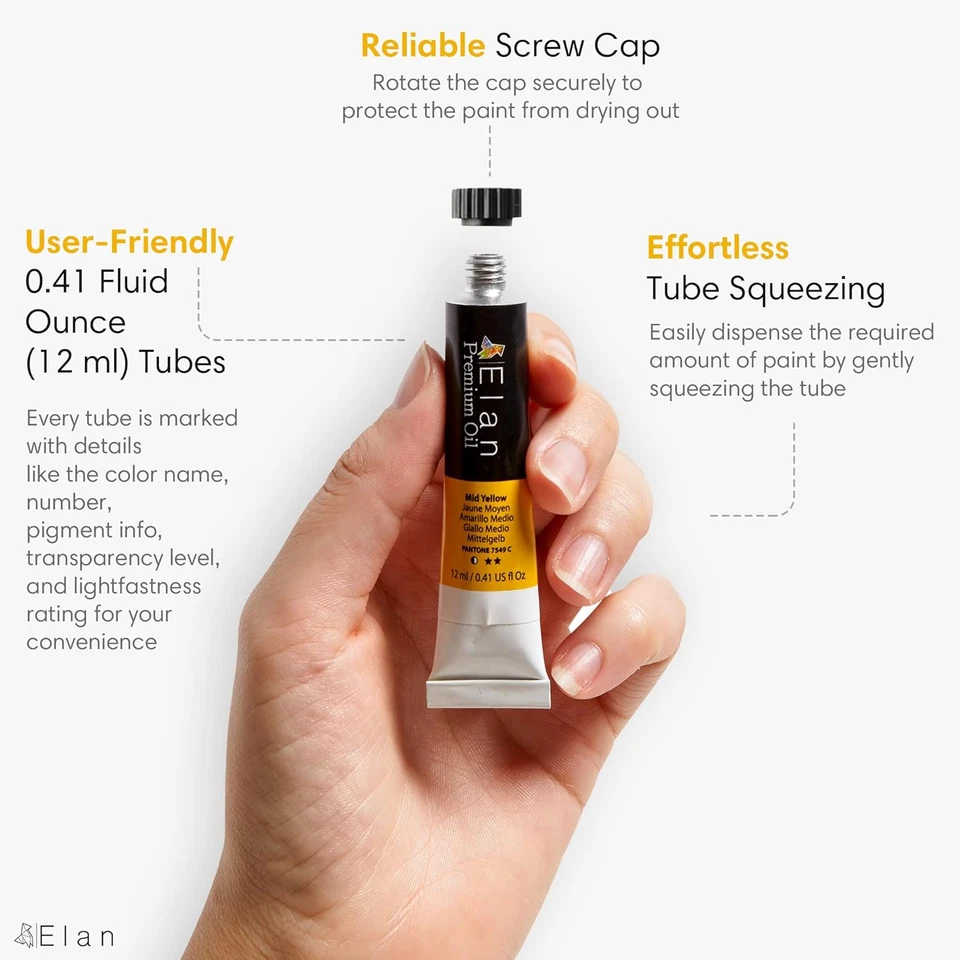 Set Colori Olio Pittura Professionali, 24 Tubbetti Colori a Olio Da 12 Ml, Set C - Immagine 2 di 4