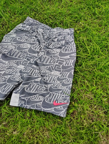Nike Dry Shorts Athletic Gym Training All Over Print Grey Boys Youth L 12 - Picture 2 of 7