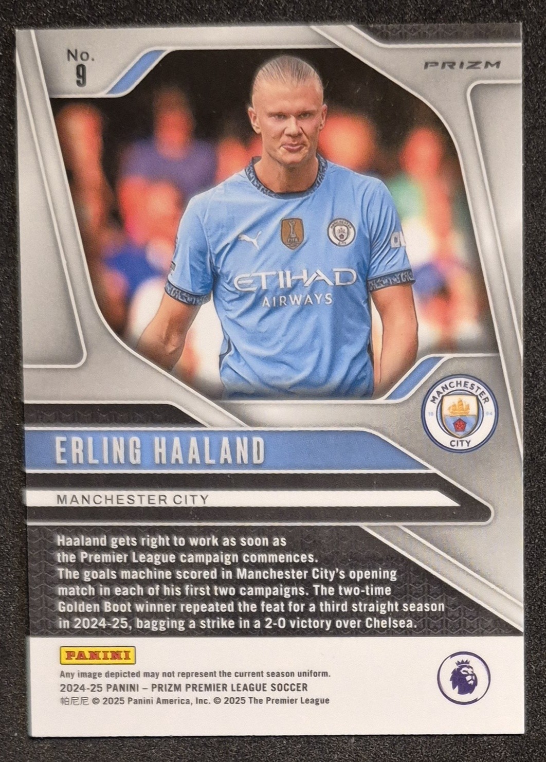 2024-25 Panini Prizm Premier League - Erling Haaland #9 Red Mosaic Prizm view 2