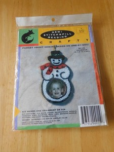 Stitch & Fill Beading Kit, #911M "Snowman" 2.25" x 3.75" Finished