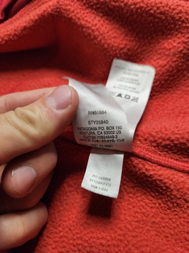 Patagonia Tech Fleece Hoody Womens Size Small Red Full Zip Outdoors Hiking 25940 - Picture 5 of 9