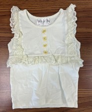 Matilda Jane Hotline Lacey Tank Girls Sz 4 hole on back on neckline see Pics