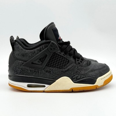 Nike Air Jordan 4 Retro GS 'Laser Black Gum' Youth Size 7