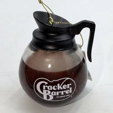 New 2025 Cracker Barrel Coffee Pot Carafe Christmas Ornament