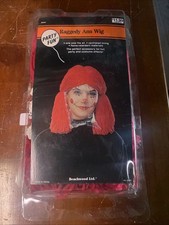Raggedy Ann Doll Costume Red Yarn Wig, Red Braids w/ White Bows Dress Up Cosplay