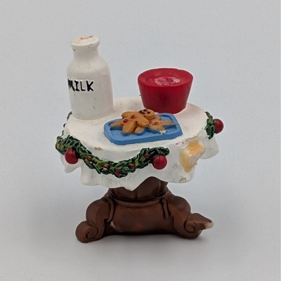 Miniature Christmas Table Milk Cookies Gingerbread Dollhouse Holiday Figurine 2''