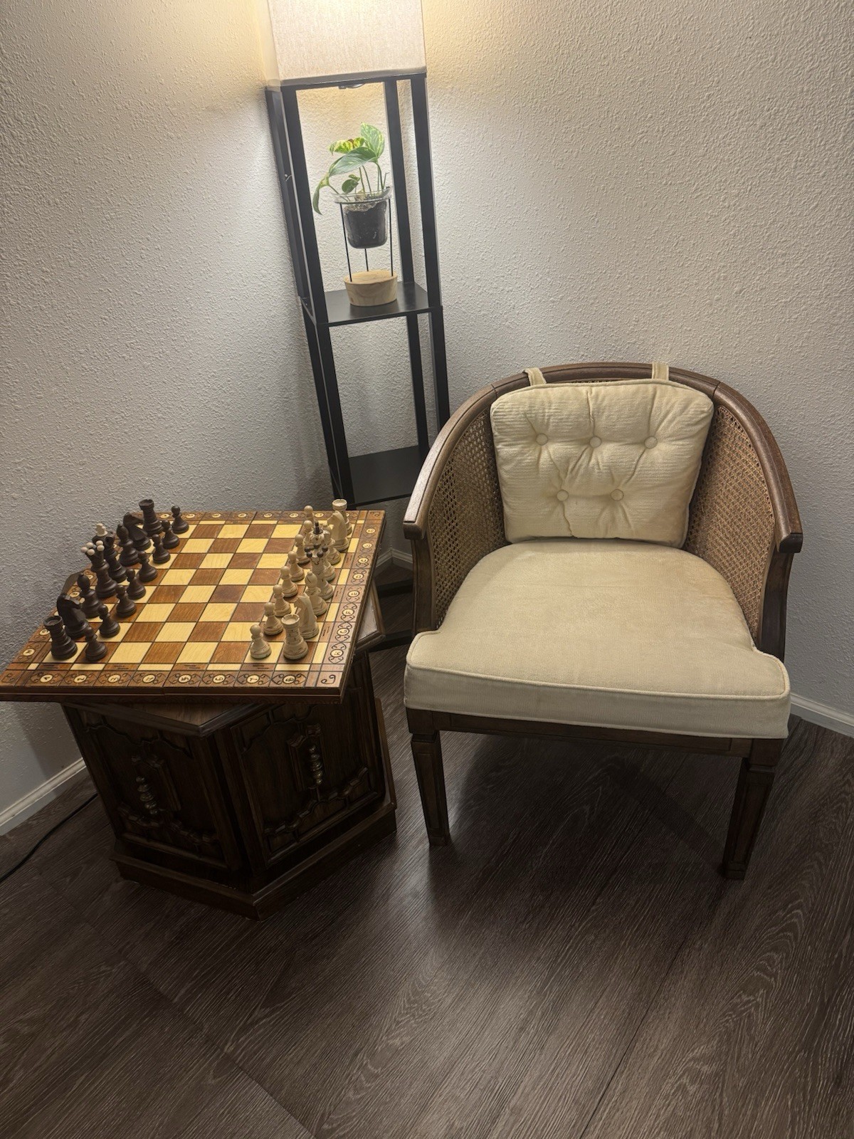Vintage Cane Barrel Back Chair