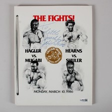 Jake LaMotta Signed Caesars Palace 1986 Fight Program  COA JSA