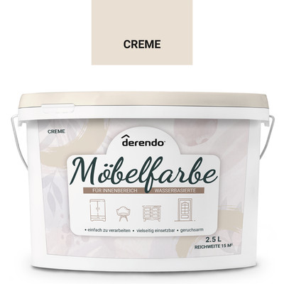 derendo Möbelfarbe Holzfarbe für Innen   Ohne Schleifen - für Möbel 2,5l
