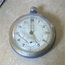 Open Face Pocket Watch Silver Tone Metal Case White Dial Arabic Numerals