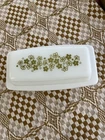 Vintage Pyrex Green Spring Blossom Crazy Daisy Butter Dish & Lid USA