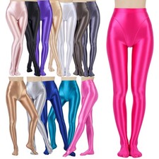 Women Glossy Footed Pantyhose Shiny Tights Pilates Yoga Pants Stockings Tights