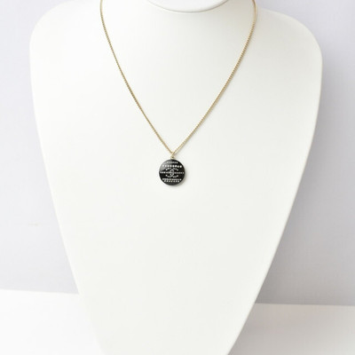 Chanel necklace pendant CHANEL here mark CC rhinestone gold black