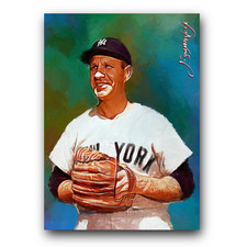 Enos Slaughter #4 Art Card Limited 48/50 Edward Vela Signed (New York Yankees)
