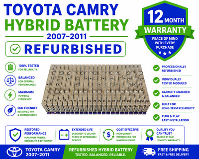 TOYOTA CAMRY HYBRID BATTERY/ 12MO WARRANTY /34 MODULE SET/NO CORE